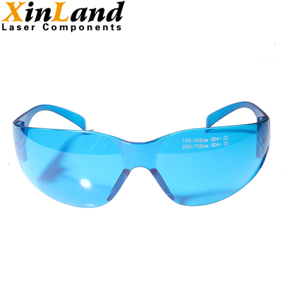 verres de protection de laser bleus du verre 190~400nm&amp;600-700nm UV et lunettes rouges de protection de laser
